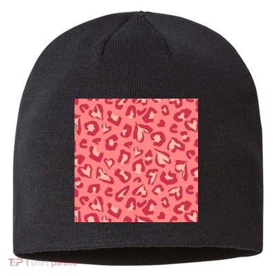 Leopard Heart Pattern Sustainable Beanie