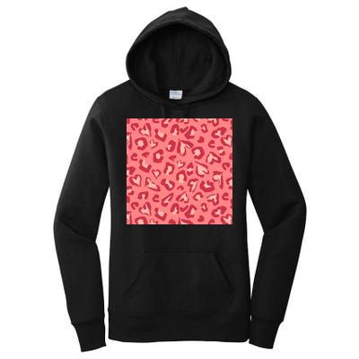 Leopard Heart Pattern Women's Pullover Hoodie