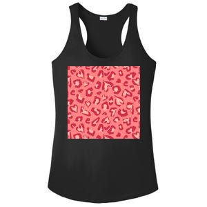 Leopard Heart Pattern Ladies PosiCharge Competitor Racerback Tank