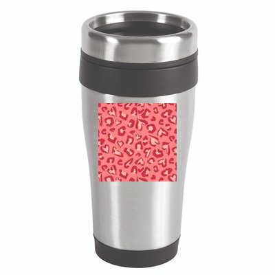 Leopard Heart Pattern 16oz Travel Tumbler