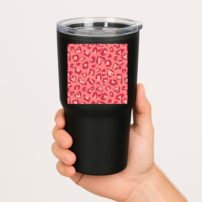 Leopard Heart Pattern Tumbler