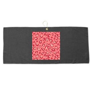 Leopard Heart Pattern Large Microfiber Waffle Golf Towel