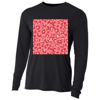 Leopard Heart Pattern Cooling Performance Long Sleeve Crew