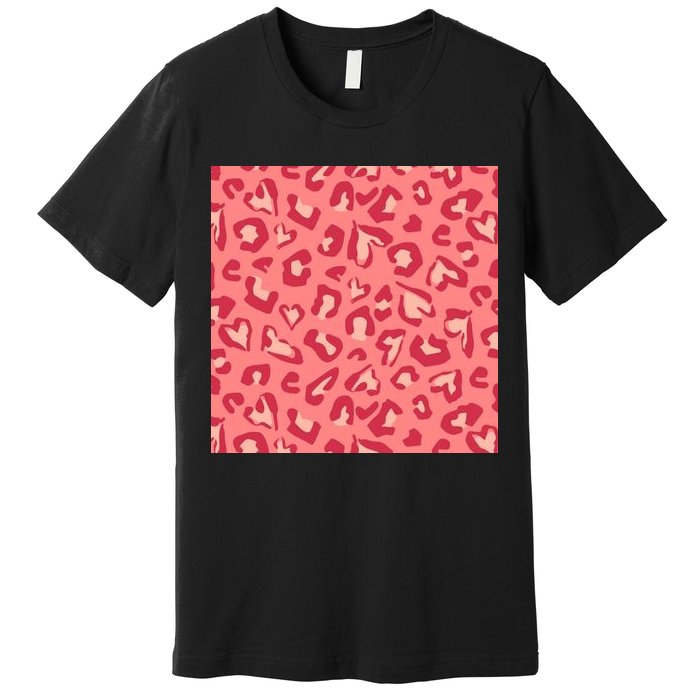 Leopard Heart Pattern Premium T-Shirt