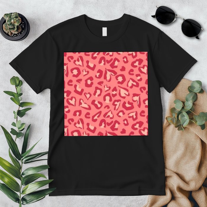 Leopard Heart Pattern Premium T-Shirt