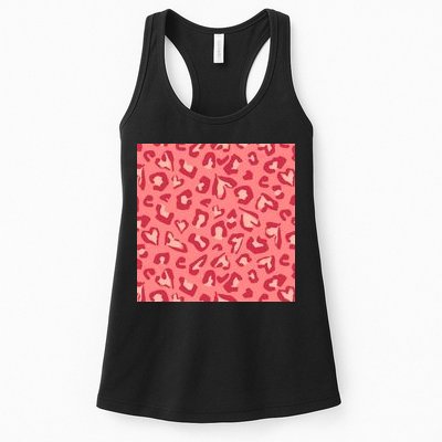 Leopard Heart Pattern Womens Tank Top