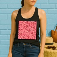 Leopard Heart Pattern Womens Tank Top