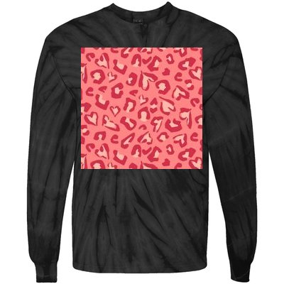 Leopard Heart Pattern Tie-Dye Long Sleeve Shirt