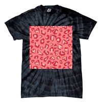 Leopard Heart Pattern Tie-Dye T-Shirt