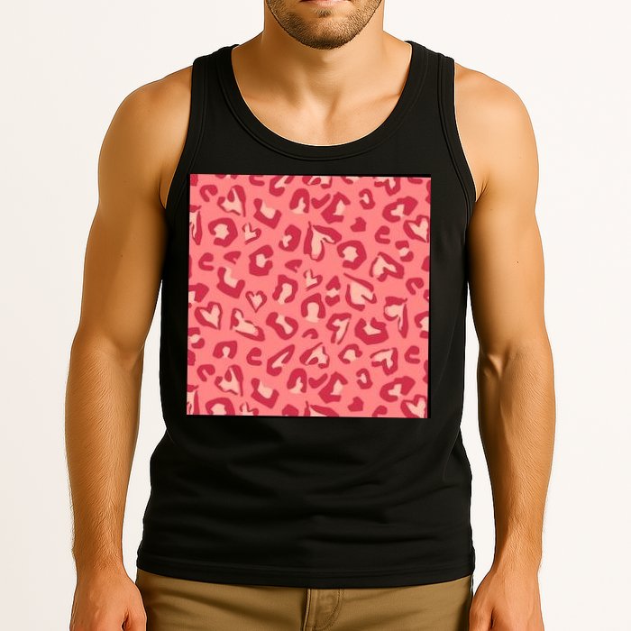 Leopard Heart Pattern Tank Top