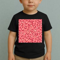 Leopard Heart Pattern Toddler T-Shirt