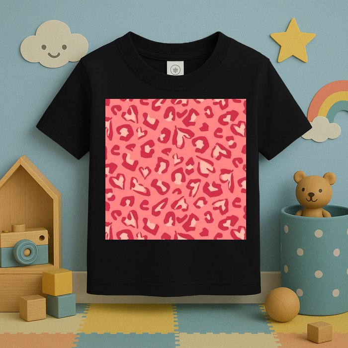Leopard Heart Pattern Toddler T-Shirt