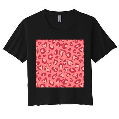 Leopard Heart Pattern Crop Top