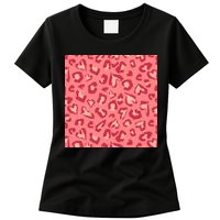 Leopard Heart Pattern Womens T-Shirt