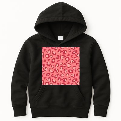 Leopard Heart Pattern Kids Hoodie