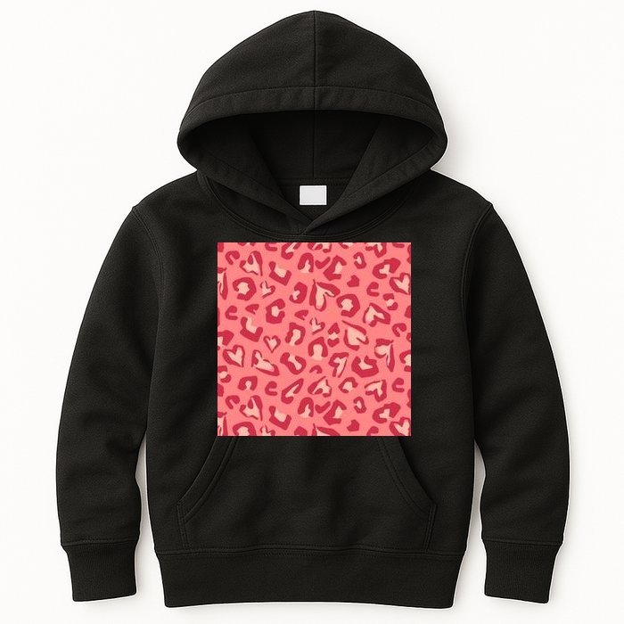 Leopard Heart Pattern Kids Hoodie