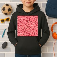 Leopard Heart Pattern Kids Hoodie