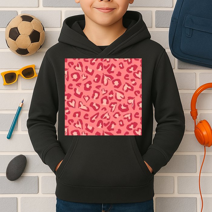 Leopard Heart Pattern Kids Hoodie