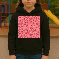 Leopard Heart Pattern Kids Hoodie