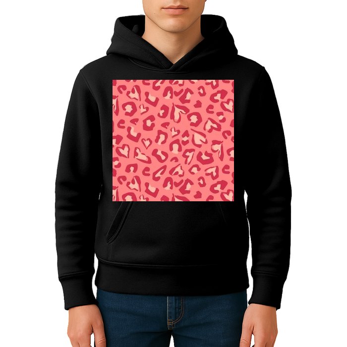 Leopard Heart Pattern Kids Hoodie