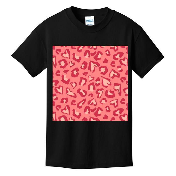 Leopard Heart Pattern Kids T-Shirt