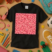 Leopard Heart Pattern Kids T-Shirt