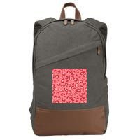 Leopard Heart Pattern Cotton Canvas Backpack