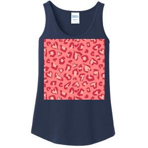 Leopard Heart Pattern Ladies Essential Tank