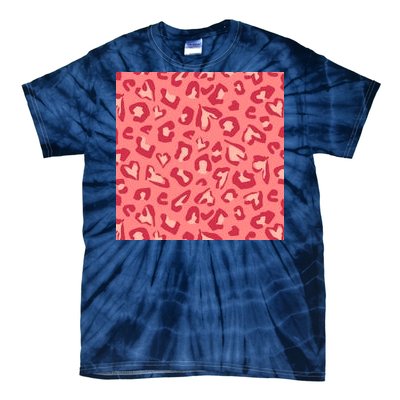 Leopard Heart Pattern Tie-Dye T-Shirt