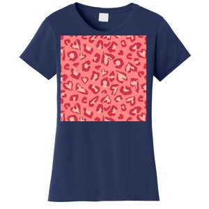 Leopard Heart Pattern Women's T-Shirt