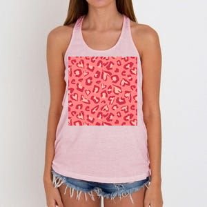 Leopard Heart Pattern Women's Knotted Racerback Tank