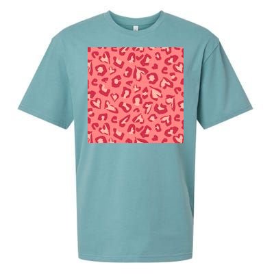 Leopard Heart Pattern Sueded Cloud Jersey T-Shirt