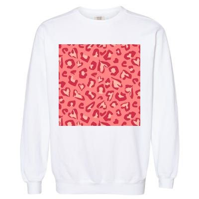 Leopard Heart Pattern Garment-Dyed Sweatshirt
