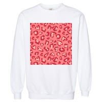 Leopard Heart Pattern Garment-Dyed Sweatshirt