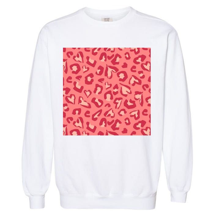 Leopard Heart Pattern Garment-Dyed Sweatshirt
