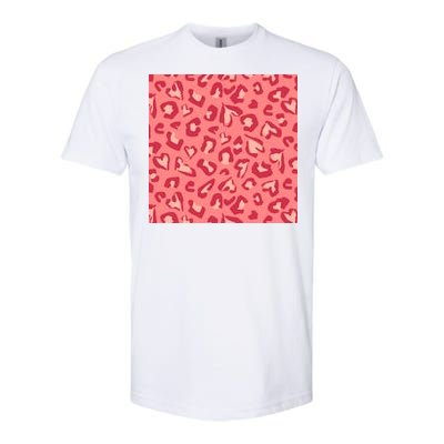 Leopard Heart Pattern Softstyle® CVC T-Shirt