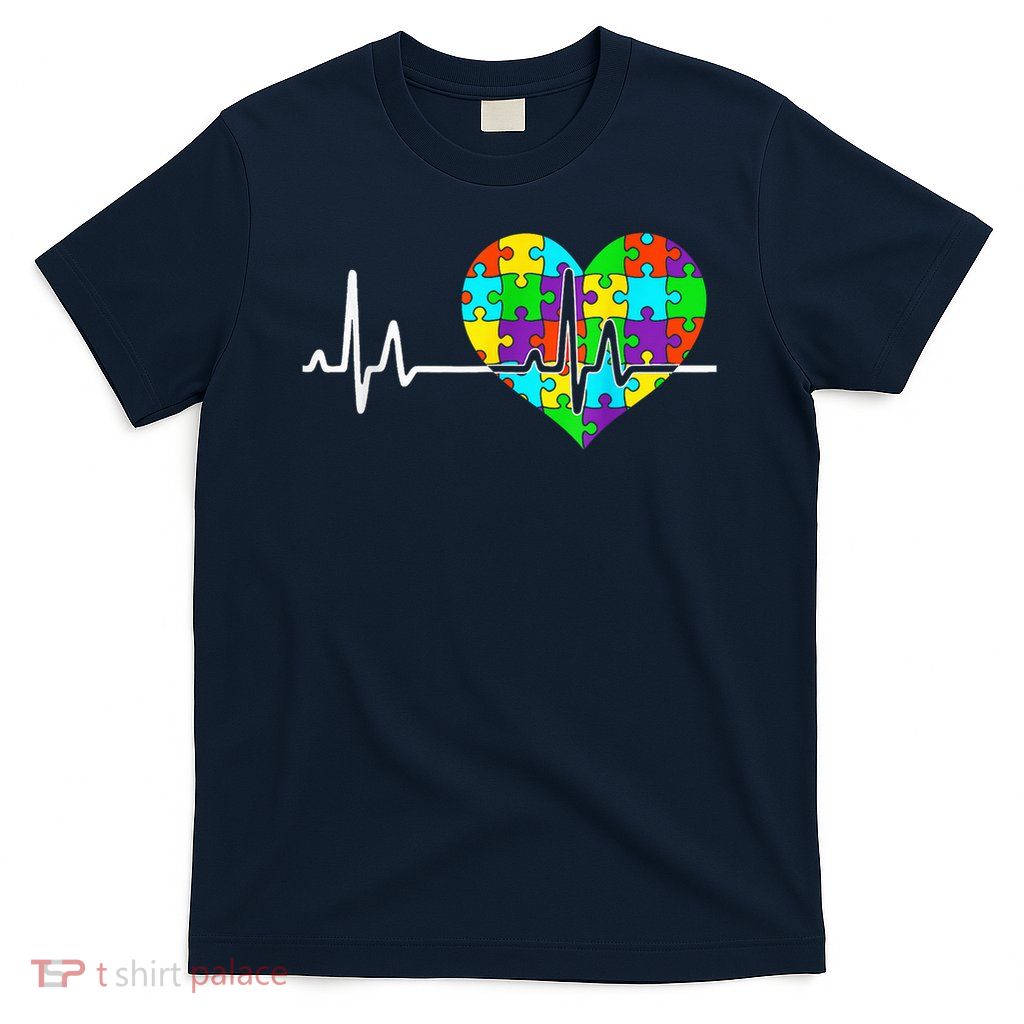 Love Heart Puzzle Acceptance Autism Awareness T-Shirt