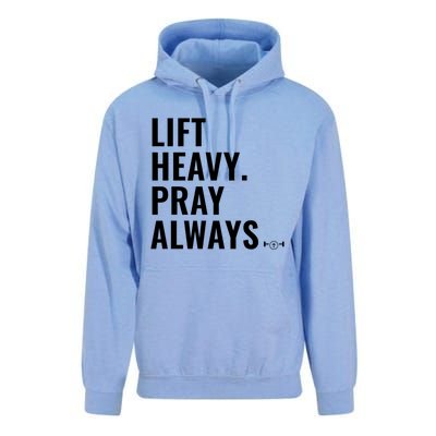 Lift Heavy Pray Always Weight Lifting Christian Faith Gift Unisex Surf Hoodie