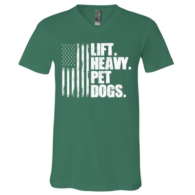 Lift Heavy Pet Dogs Weightlifting V-Neck T-Shirt