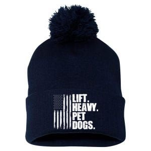 Lift Heavy Pet Dogs Weightlifting Pom Pom 12in Knit Beanie