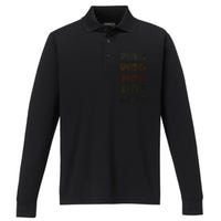 Love Heart Ping Grungevintage Style Black Ping Performance Long Sleeve Polo