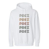 Love Heart Prez Grunge Vintage Style Black Prez Garment-Dyed Fleece Hoodie