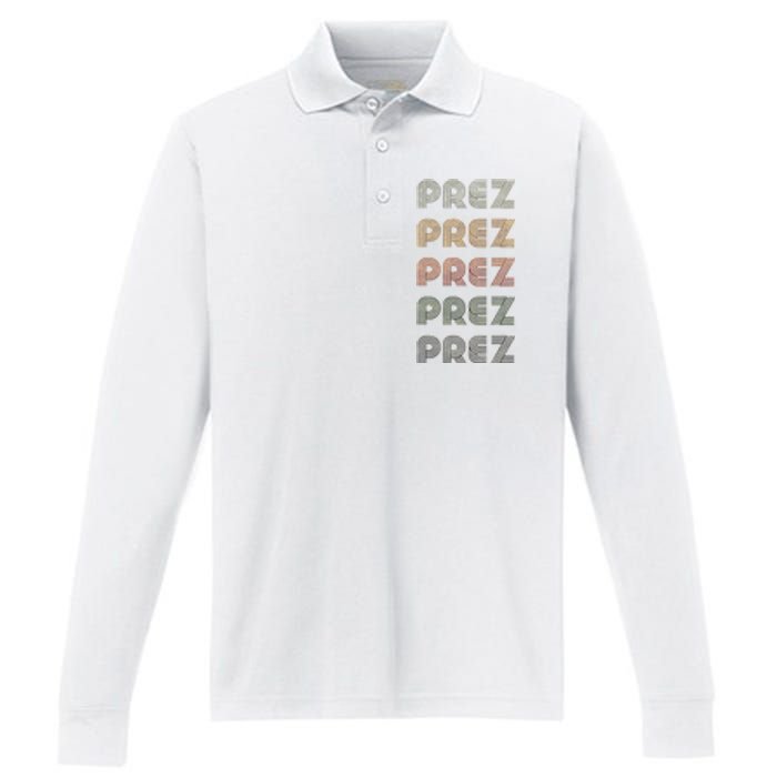 Love Heart Prez Grunge Vintage Style Black Prez Performance Long Sleeve Polo