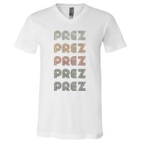 Love Heart Prez Grunge Vintage Style Black Prez V-Neck T-Shirt