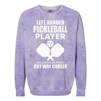 Left Handed Pickleball Player Colorblast Crewneck Sweatshirt