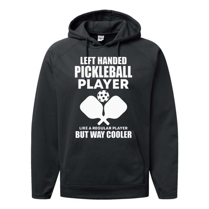 Left Handed Pickleball Player Performance Fleece Hoodie