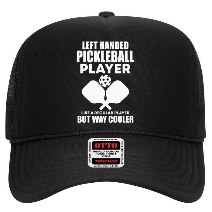 Left Handed Pickleball Player High Crown Mesh Back Trucker Hat