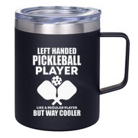 Left Handed Pickleball Player 12oz Stainless Steel Coffee Mug