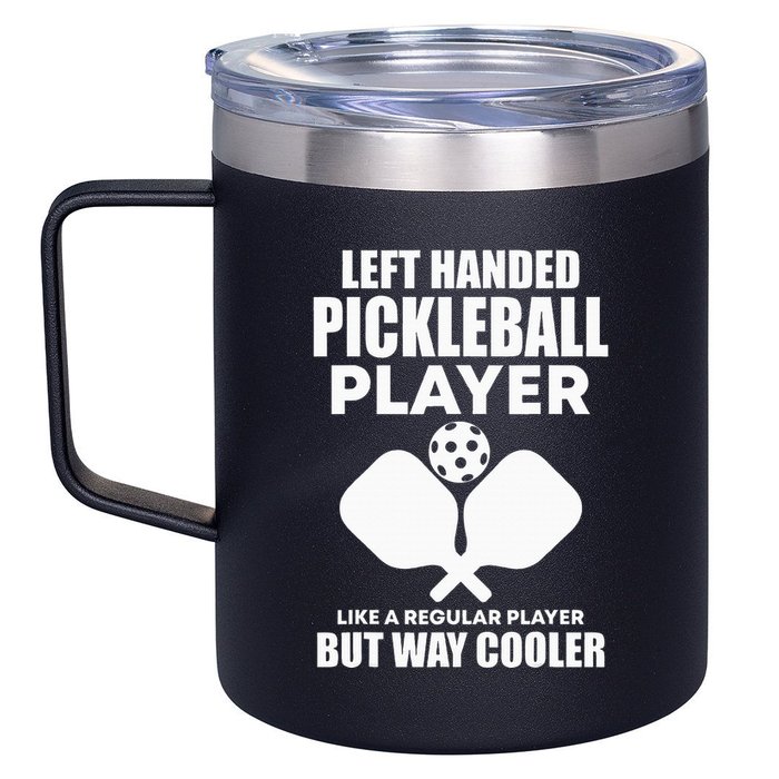 Left Handed Pickleball Player 12oz Stainless Steel Coffee Mug