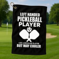 Left Handed Pickleball Player Golf Towel